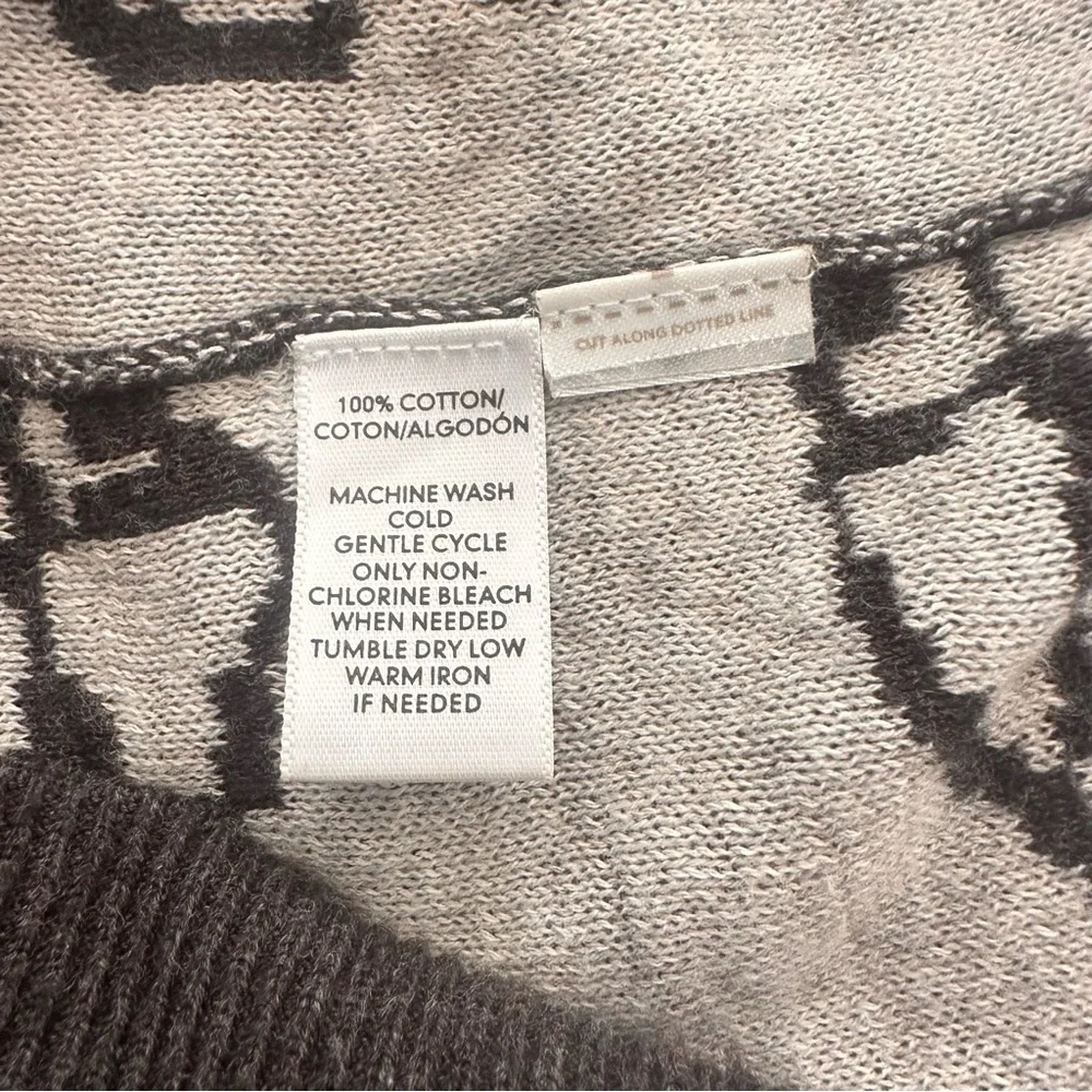 LOFT Women’s Gray Cardigan with Floral Design Size Medium
